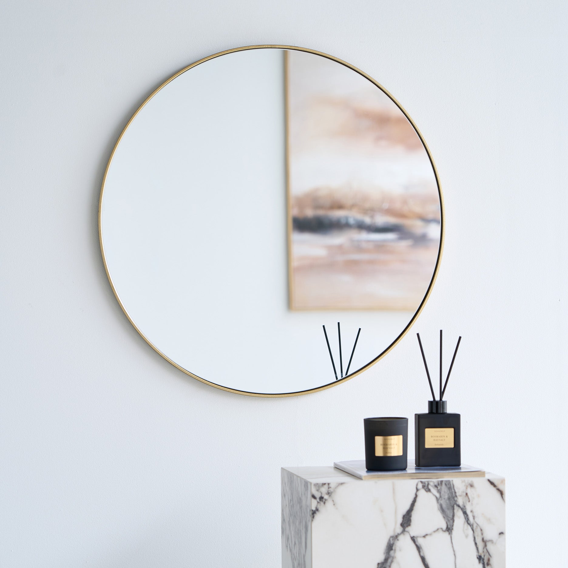 Moon II spejl - alu Ø60